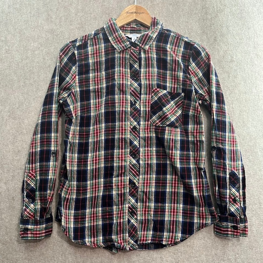 Time and Tru Black Soot Combo Flannel Size Small‎